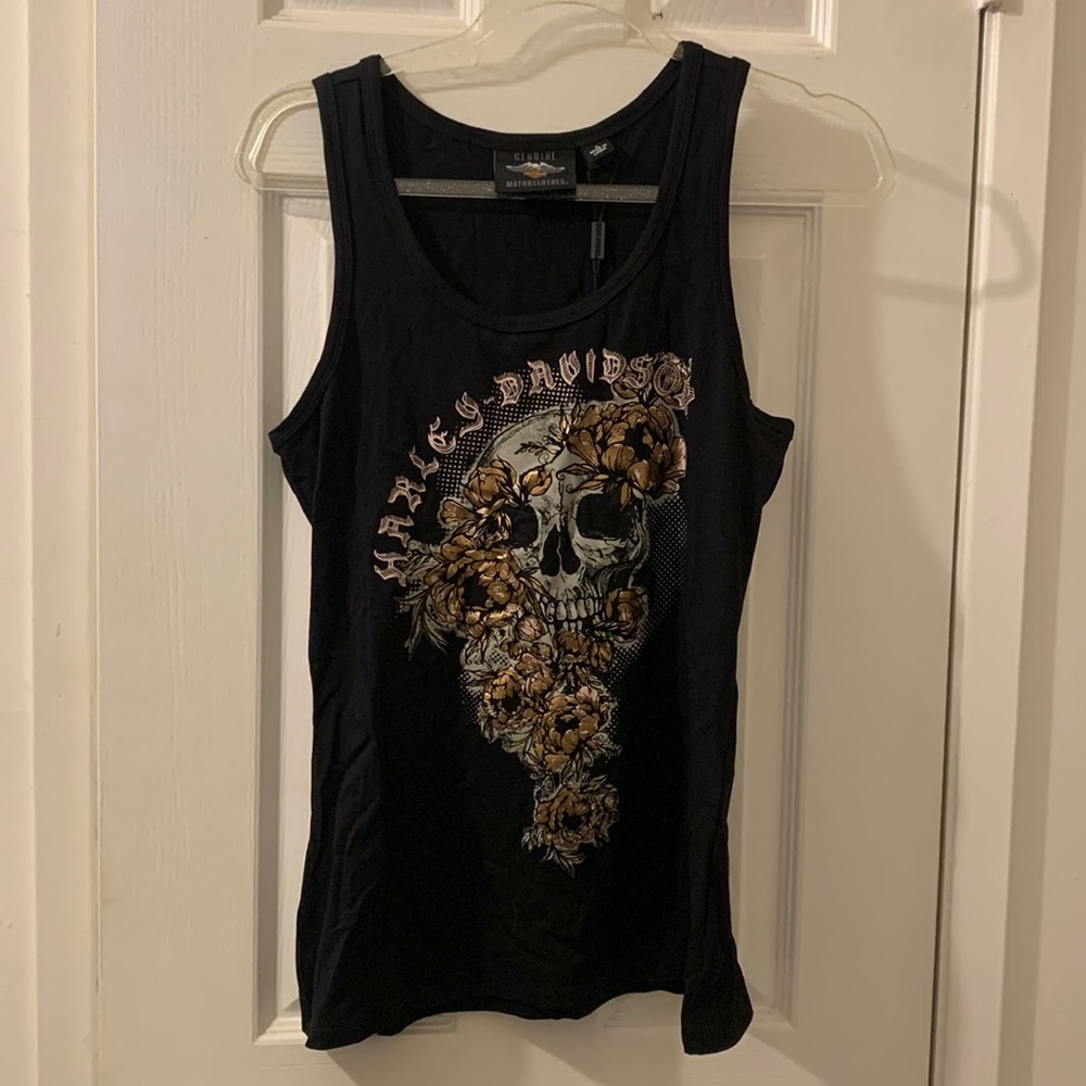 Women's Skull & Roses Tank-knit Black